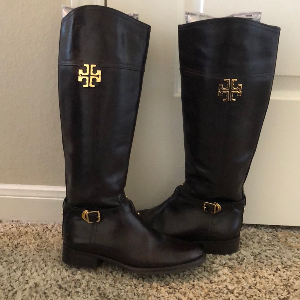 Dark brown Tory Burch equestrian boots 👢